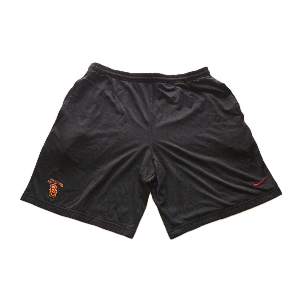 USC Trojans Nike Dri-Fit Athletic Basketball Medium Shorts Men's Black SC Logo